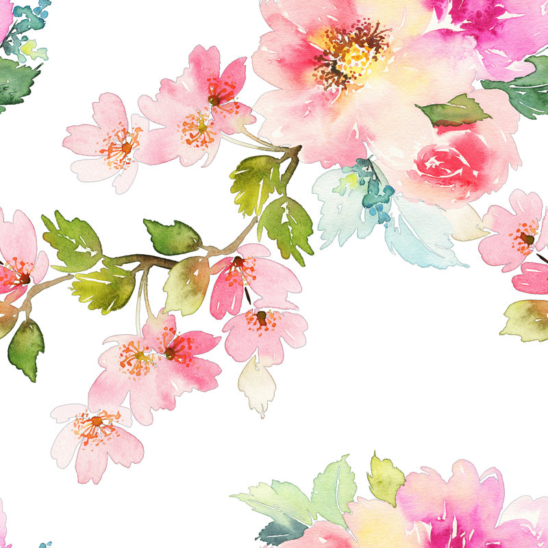House Of Hampton Carney Removable Nursery Spring Floral 4 17 L X