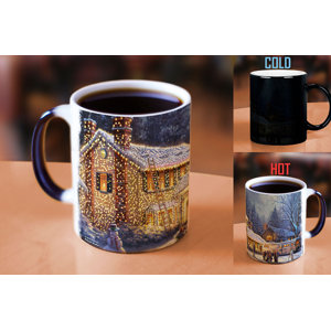 Thomas Kinkade National Lampoons Christmas Vacation Painting Heat Reveal Ceramic Coffee Mug