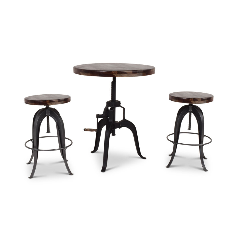 Grigor 3 Piece Adjustable Pub Table Set