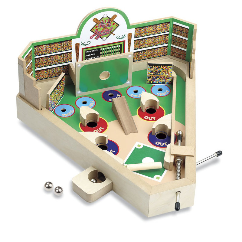 Imperial Home Classic Wooden Tabletop Pinball Machine Wood Baseball Game Wayfair Ca
