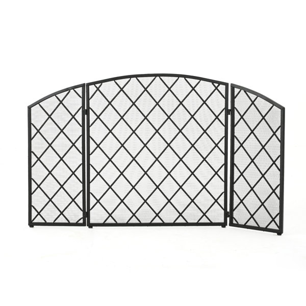 Schumacher 3 Panel Iron Fireplace Screen by Winston Porter
