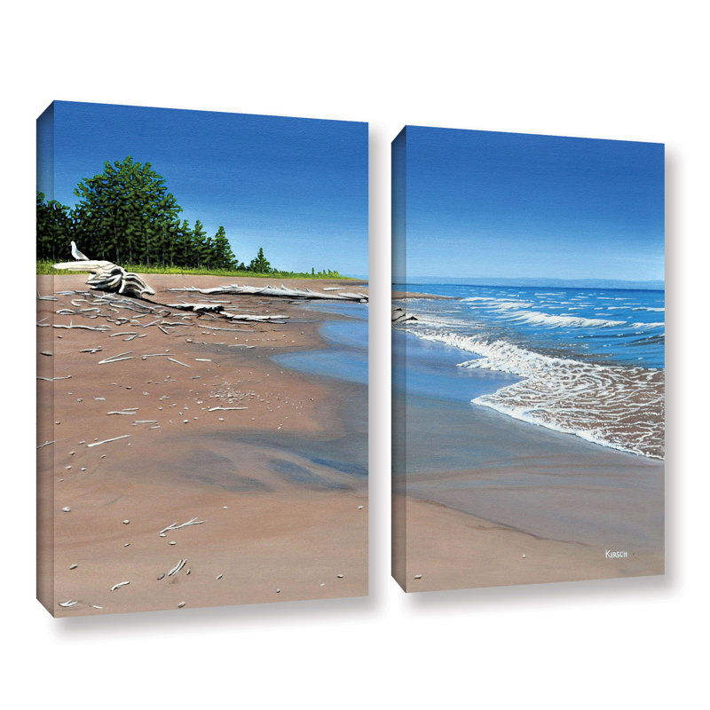 Artwall Driftwood Beach By Ken Kirsh 2 Piece Photographic Print On Wrapped Canvas Set Wayfair
