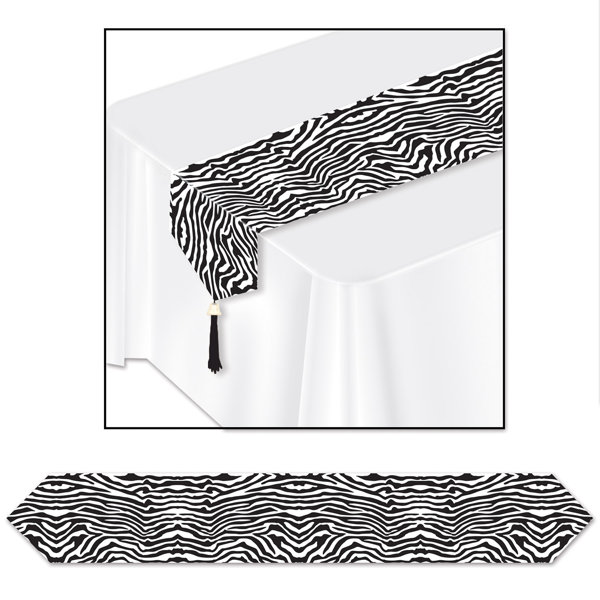 Printed Zebra Print Table Runner by The Beistle Company
