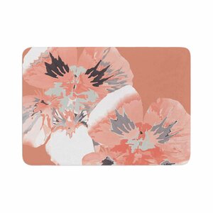 Graphic Flower Nasturtium by Love Midge Memory Foam Bath Mat