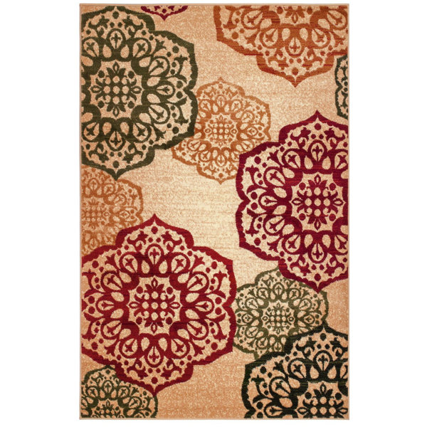 Frieda Red/Green Area Rug by Andover Mills