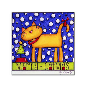 'Color Kitty' Print on Wrapped Canvas