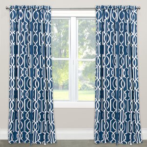 Geometric Semi-Sheer Rod Pocket Single Curtain Panel