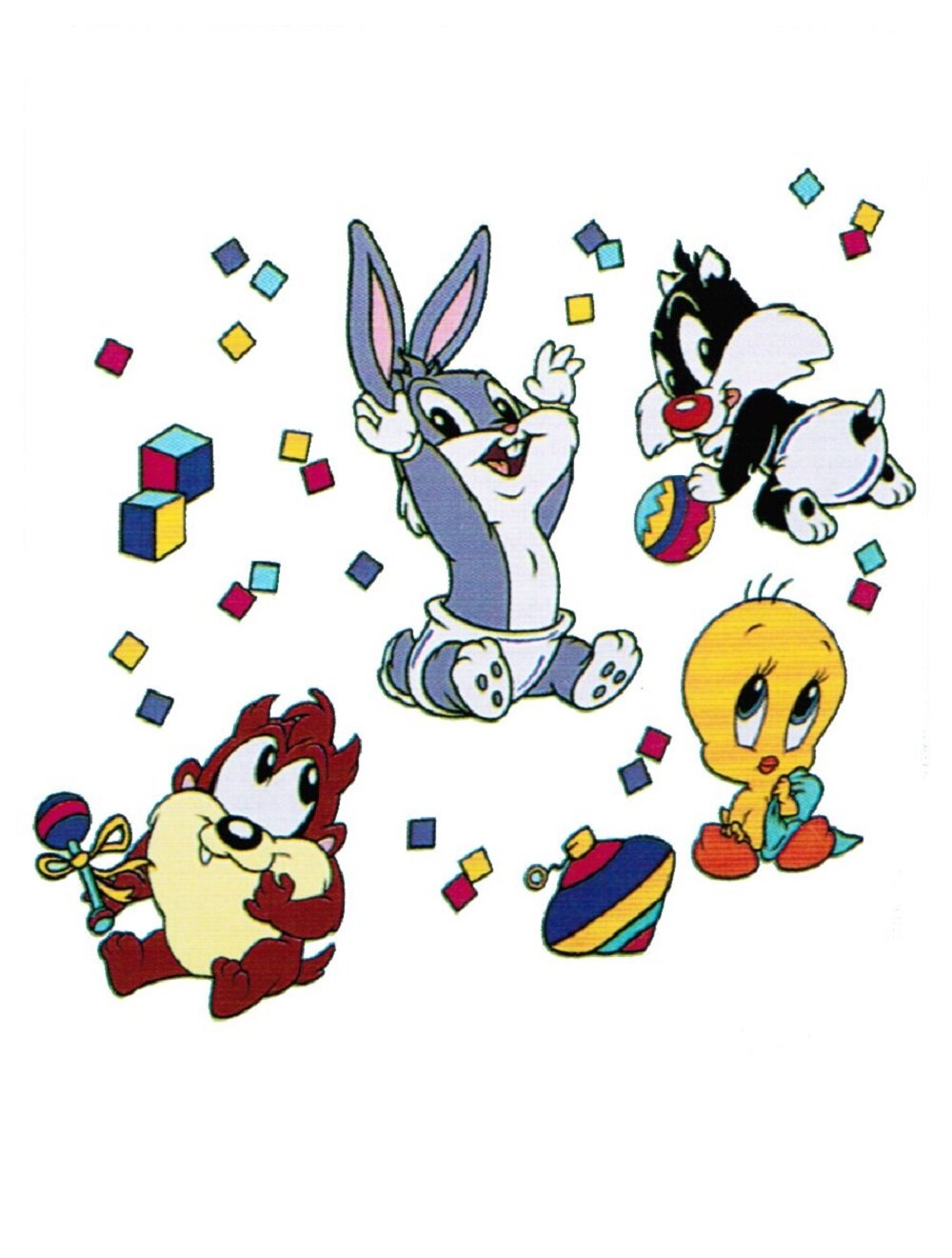 4" Looney tunes babies baby bugs peel & stick set wall border cut out character 