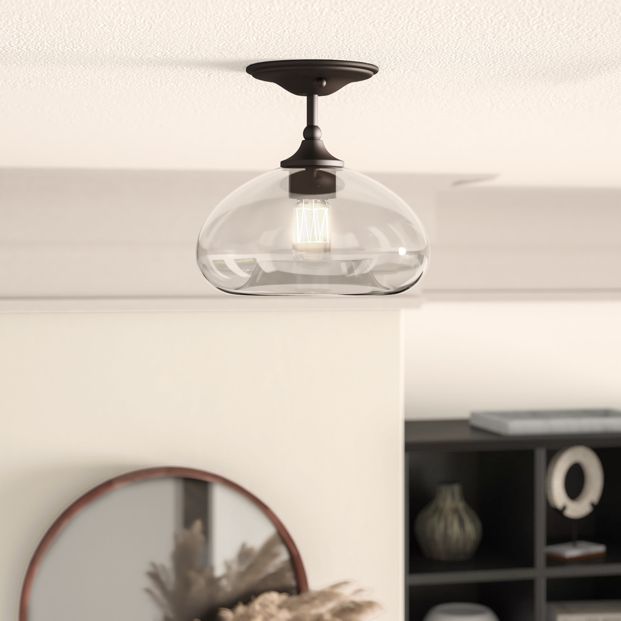 Mercury Row Mayfield 1 Light 10 75 Dome Ambient Semi Flush Mount Mercury Row Mayfield 1 Light 10 75