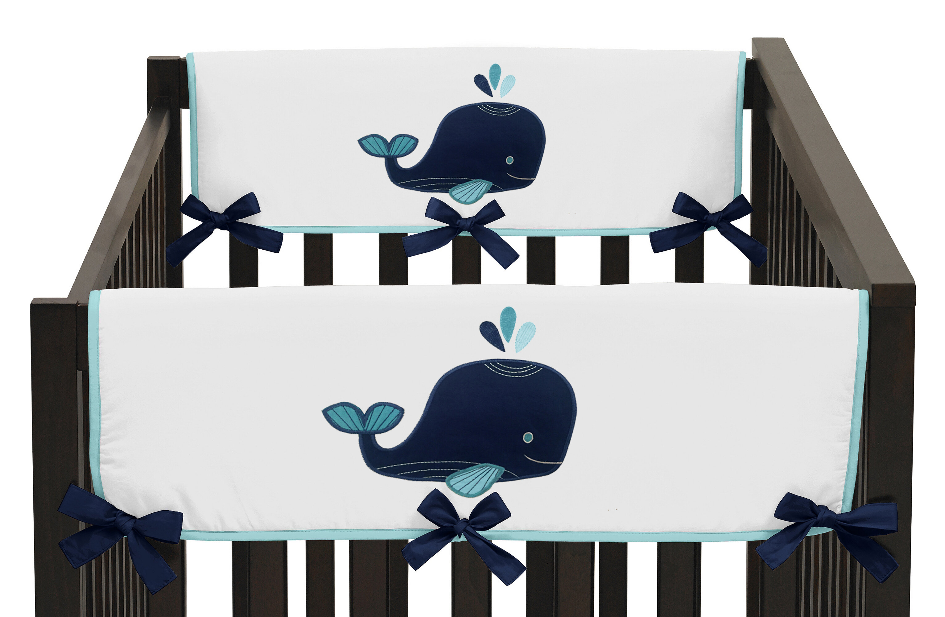 Sweet Jojo Designs Whale Crib Side Rail Guard Cover Wayfair