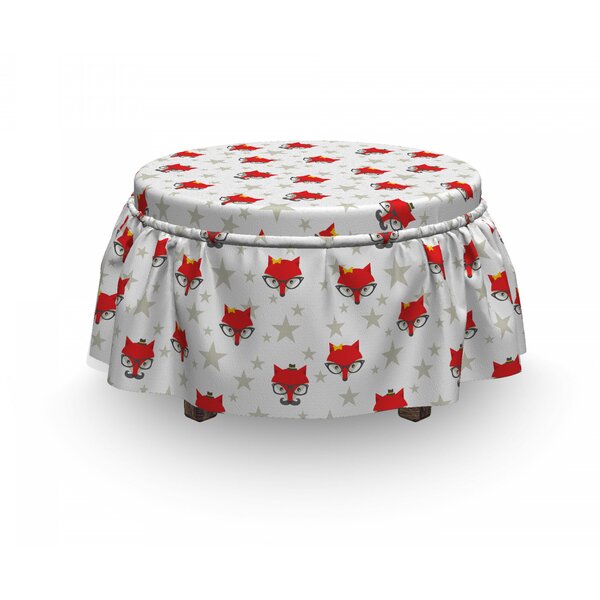 Review Hipster Foxes Hats Ottoman Slipcover (Set Of 2)