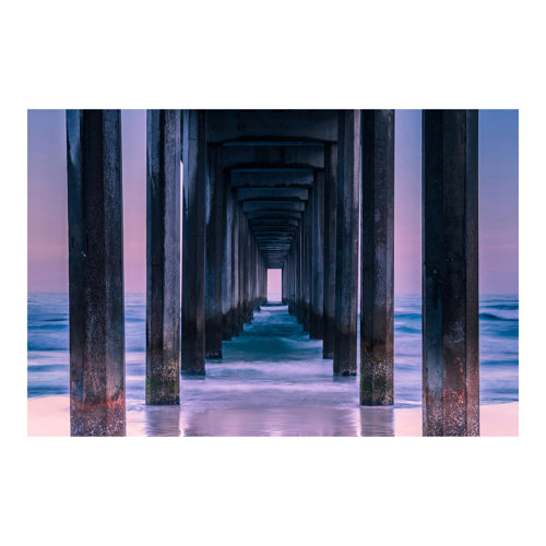 Pier at Sunset 2.9m x 4.32m Textured Matte Peel & Stick Wall Mural East Urban Home