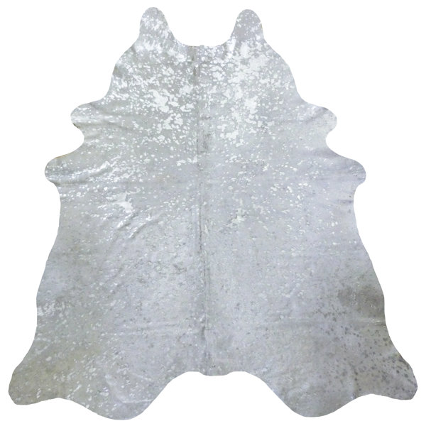 Brazilian Cowhide Silver Area Rug by Chesterfield Leather