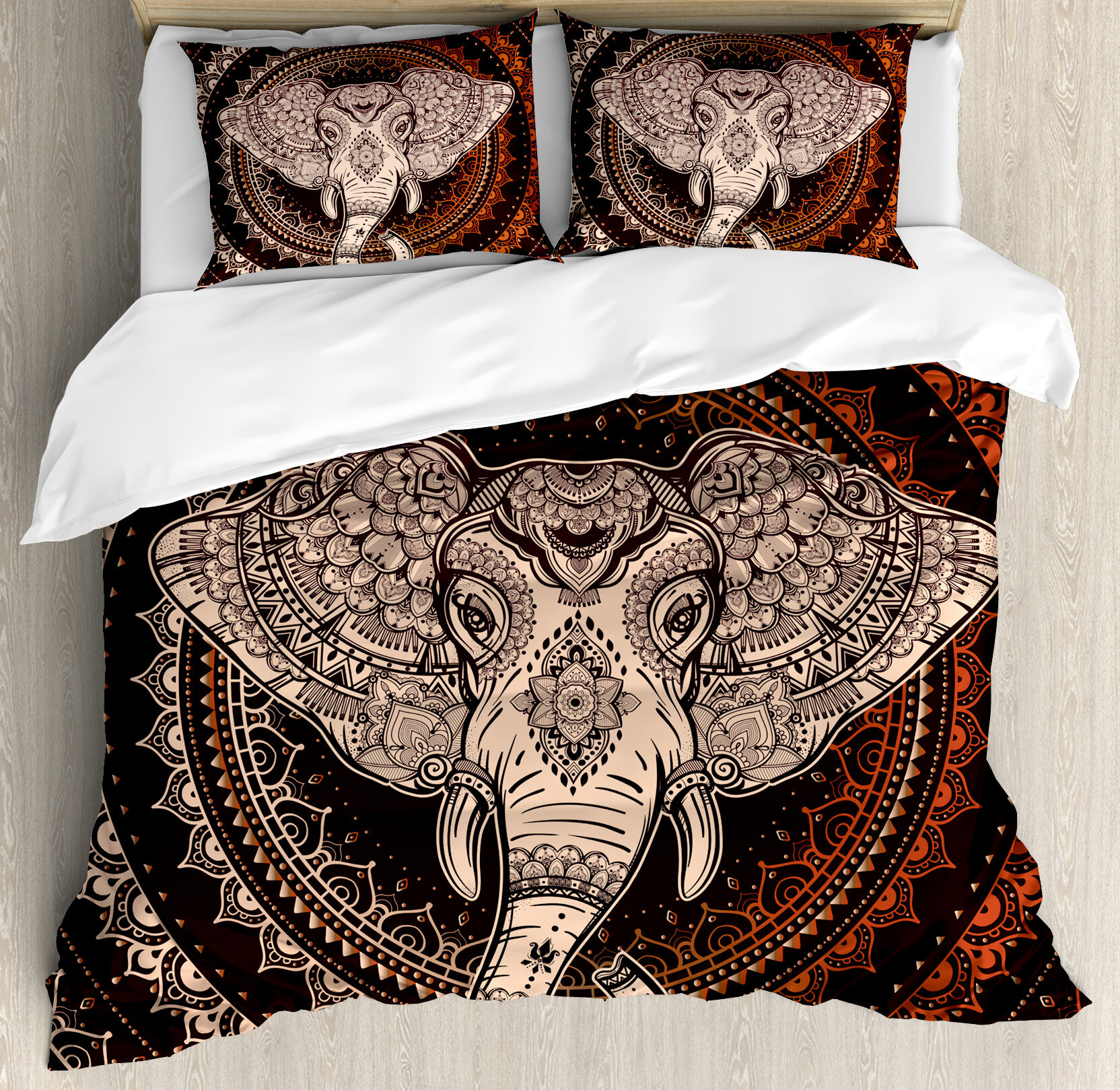 Ambesonne Indian Oriental Elephant Head Duvet Cover Set Wayfair