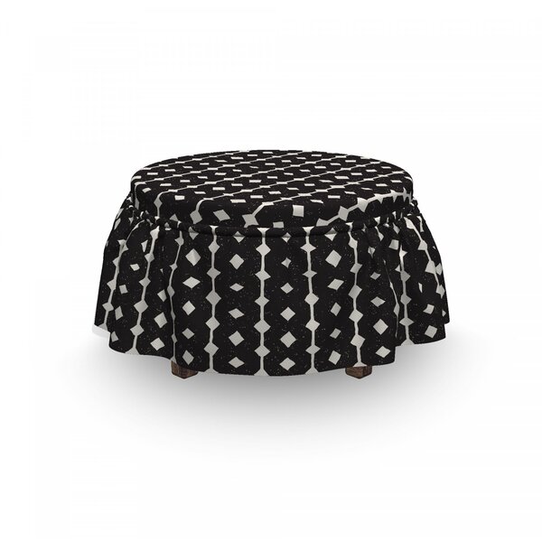 Rhombus Lines Art Ottoman Slipcover (Set Of 2) By East Urban Home