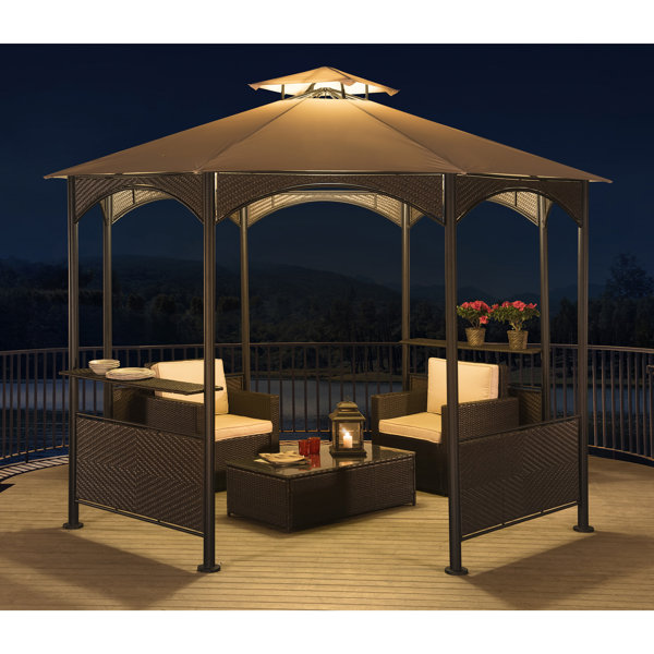 10 Ft. W x 10 Ft. D Steel Permanent Patio Gazebo by Sunjoy