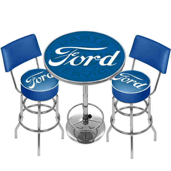 Ford Genuine Parts Game Room Combo 3 Piece Pub Table Set By Trademark Global Comparison