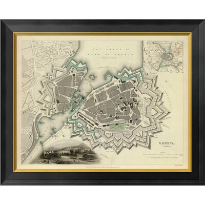 Geneva, Switzerland, 1841 Framed Graphic Art on Canvas Global Gallery Size: 21