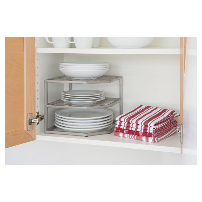 Rebrilliant Corner Kitchen Cabinet Organizer Rack Reviews Wayfair Corner Kitchen Cabinet Organizer Rack