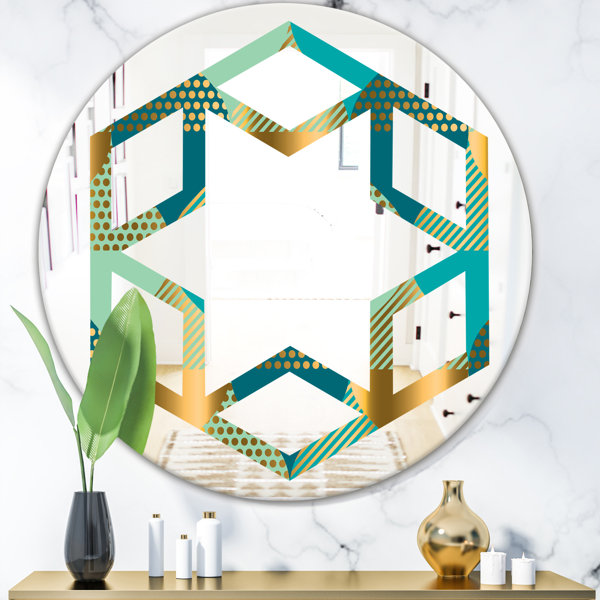 Hexagon Star Luxury Drops II Eclectic Frameless Wall Mirror