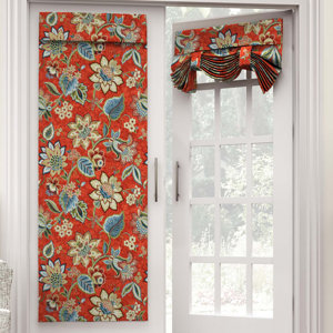 Brighton Blossom Nature/Floral Room Darkening Tab Top Single Curtain Panel