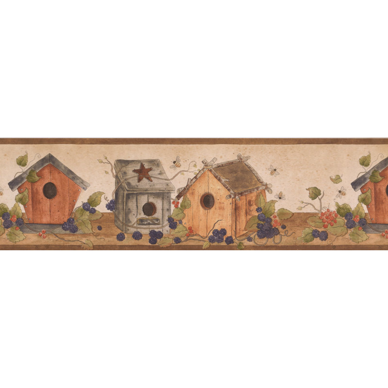 York Wallcoverings 15 L X 7 W Birdhouse Berries Bees On Table