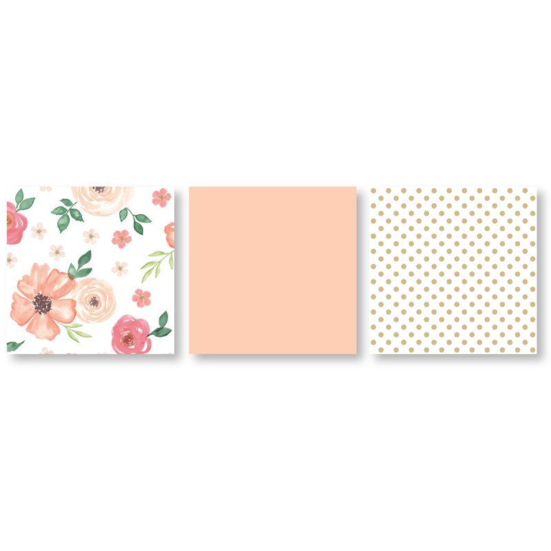 Sweet Jojo Designs Watercolor Floral 4 Piece Crib Bedding Set