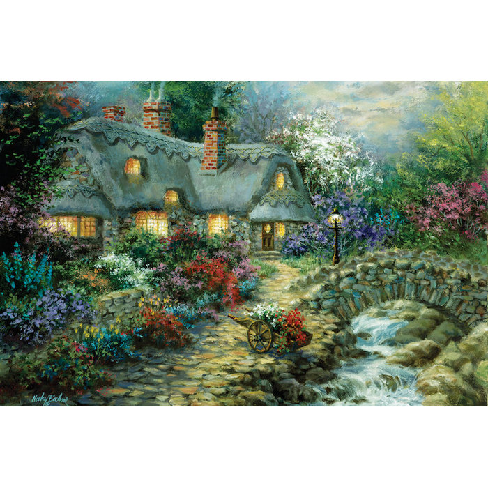 East Urban Home Country Cottage Painting Print On Canvas