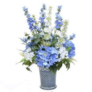 Delphinium and Hydrangea Floral Arrangment