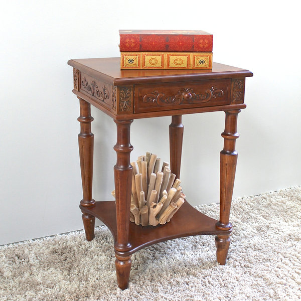 Barron Hand Carved End Table By Astoria Grand Comparison