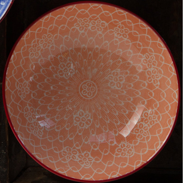 Moroccan Mediterranean Style Dinner Set 12Pcs Porcelain Side Plates Bowls Blue