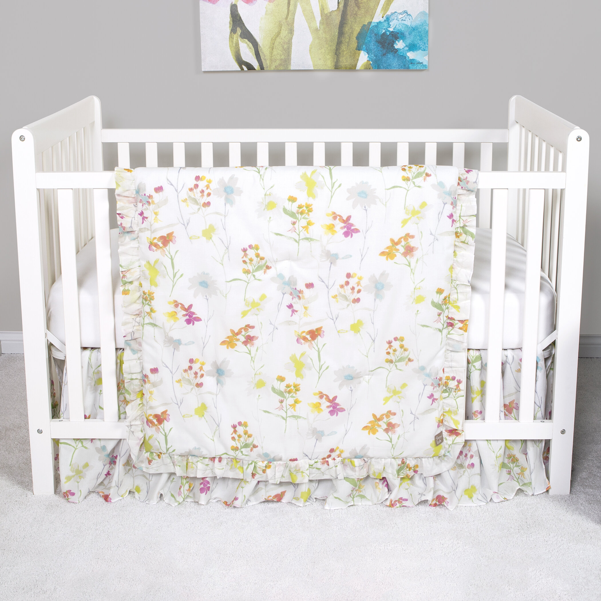 Harriet Bee Vereen Wildflowers 3 Piece Crib Bedding Set Wayfair