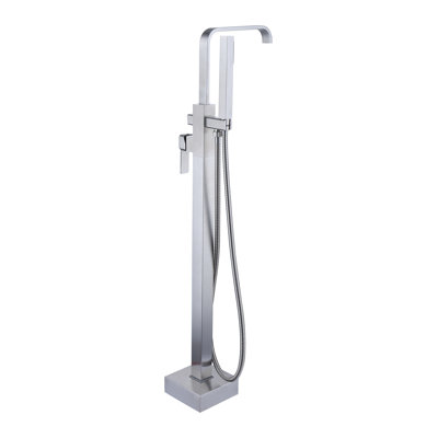 Single Handle Freestanding Tub Filler With Hand Shower