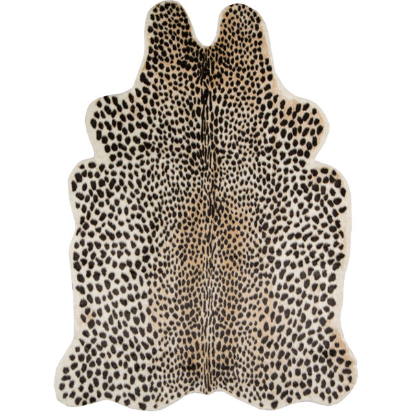 Acadia Cheetah Faux Cowhide Black Area Rug by Erin Gates by Momeni