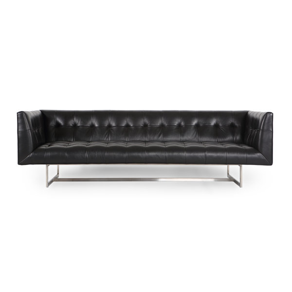 New Look Collection Patchen Mid Century Modern Leather Chesterfield Sofa On Sale NOW!