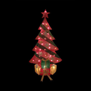 lighted tinsel decorated christmas tree with gifts yard art decoration - Outdoor Tinsel Christmas Decorations lighted tinsel decorated christmas tree with gifts yard art decoration - Outdoor Tinsel Christmas Decorations