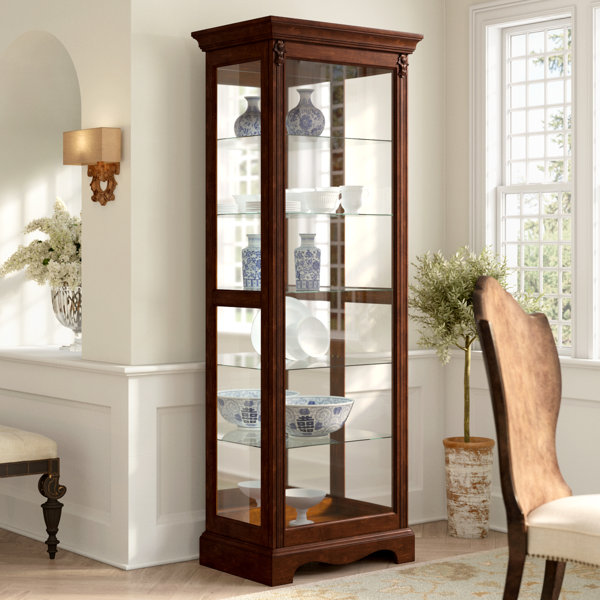 Leafwood Lighted Curio Cabinet By Astoria Grand Today Sale Only