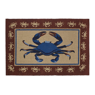Crab Rug Wayfair Crab Hand Woven Red Area Rug