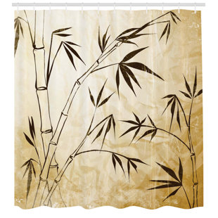 3-Piece Bath mat Set with Short Plush Soft and Non-Slip Bamboo House Decor,Gradient Bamboo Leaves Flexibility Complex Root Structure Stable Travelers Image,Brown Cream Pattern Description