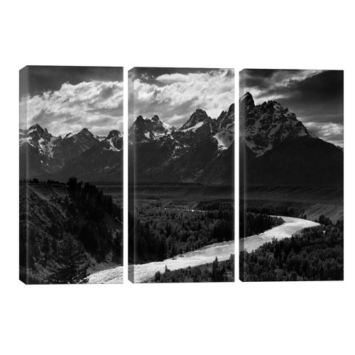 'Grand Teton II' by Ansel Adams Graphic Art Multi-Piece Image on Wrapped Canvas Union Rustic Size: 101.6cm H x 152.4cm W x 1.91cm D