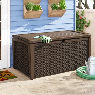 Borneo 110 Gallon Resin Deck Box Keter Color: Espresso Brown