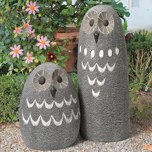 Outdoor Owl Statues Wayfair 2 Piece Ogling Outdoor Owl Garden Statue Set