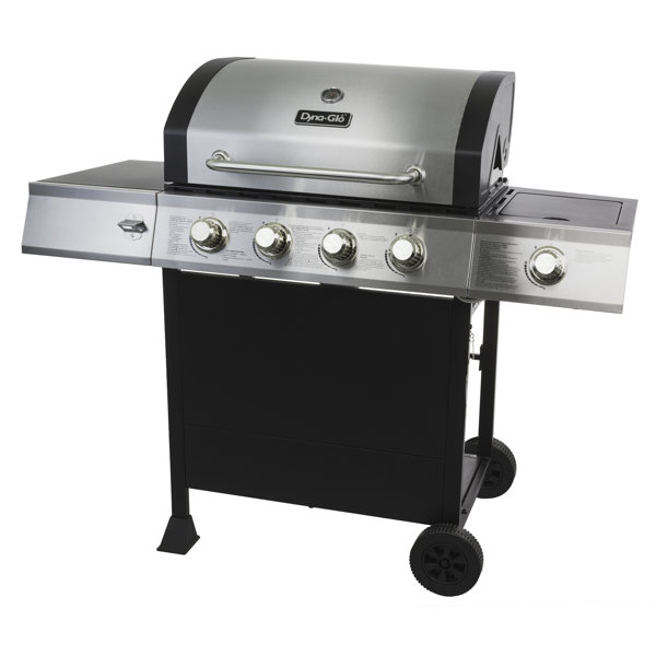 Open Cart 4-Burner Propane Gas Grill with Side Burner by Dyna-Glo