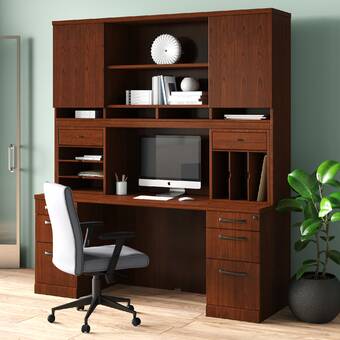 Loon Peak Armentrout Computer Desk With Hutch Wayfair
