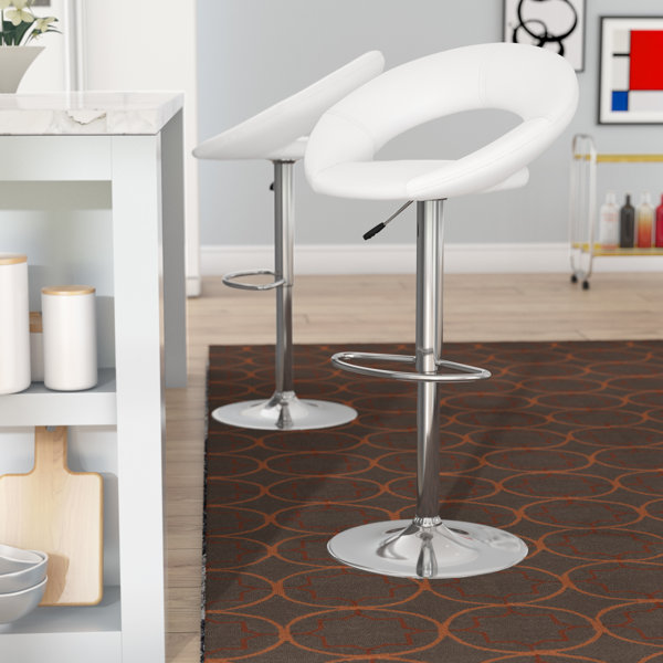 Peralta Adjustable Height Swivel Bar Stool by Wade