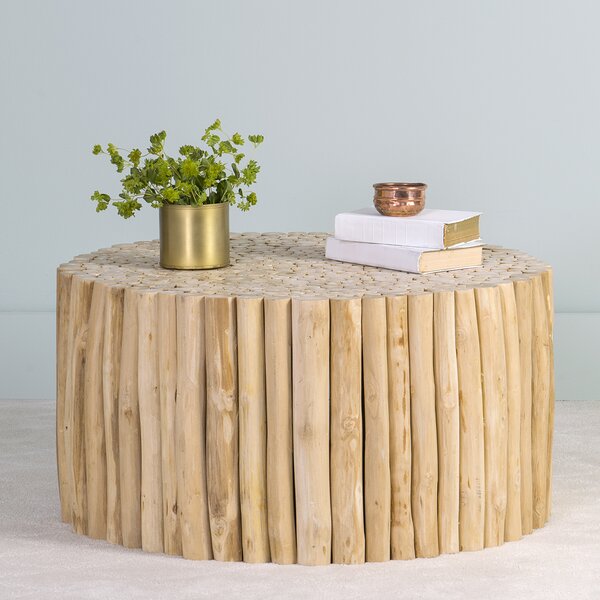 Vitiello Solid Wood Drum Coffee Table By Highland Dunes