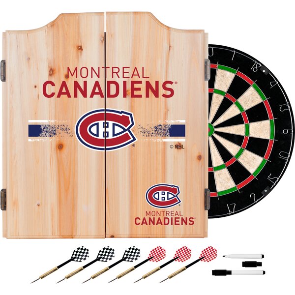 NHL Dartboard and Cabinet Set by Trademark Global