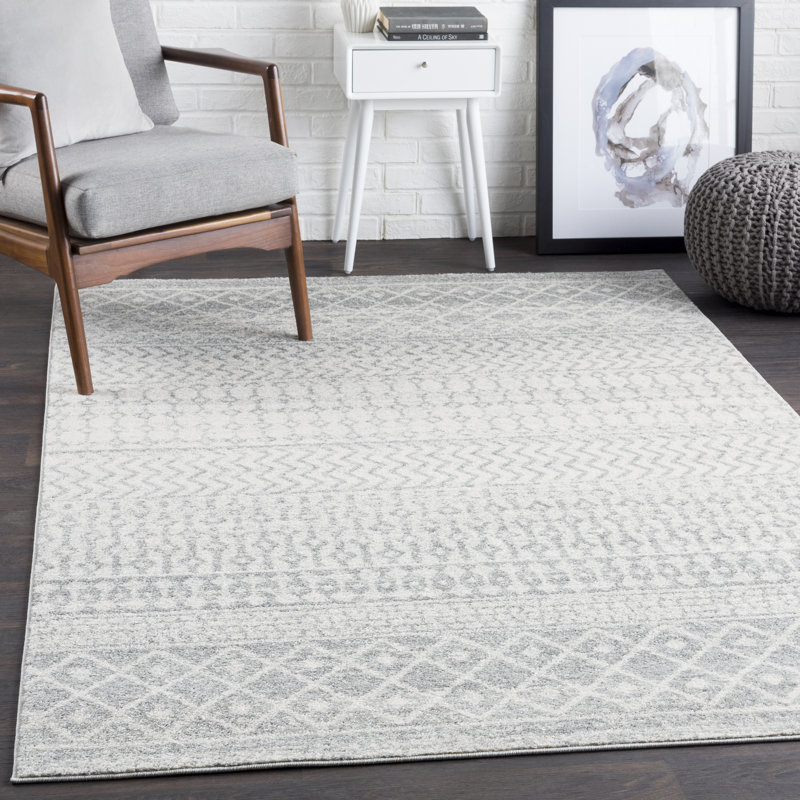 Foundstone Leonard Geometric Gray White Area Rug Reviews Wayfair Gray White Area Rug Reviews Wayfair