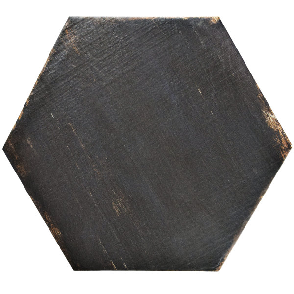 Rama Hexagon 14.13 x 16.25 Porcelain Mosaic Tile in Black by EliteTile