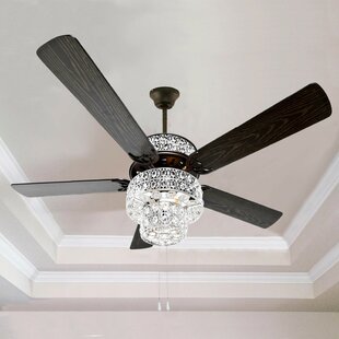 52 Tibuh Punched Metal Crystal 5 Blade Ceiling Fan